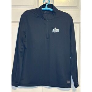 Nike Golf Sportswear Dri-FIT Super Bowl LIII 1/4 Zip Pullover Top Black Women LG